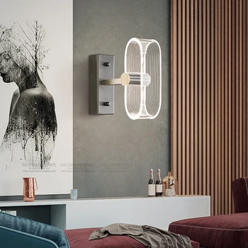 

Sale Iron Acrylic Wall Lights LED Sconce Lamps Bedroom Bathroom Living Room Aisle Stair Bedside Hotel Home Decor Light Fixture