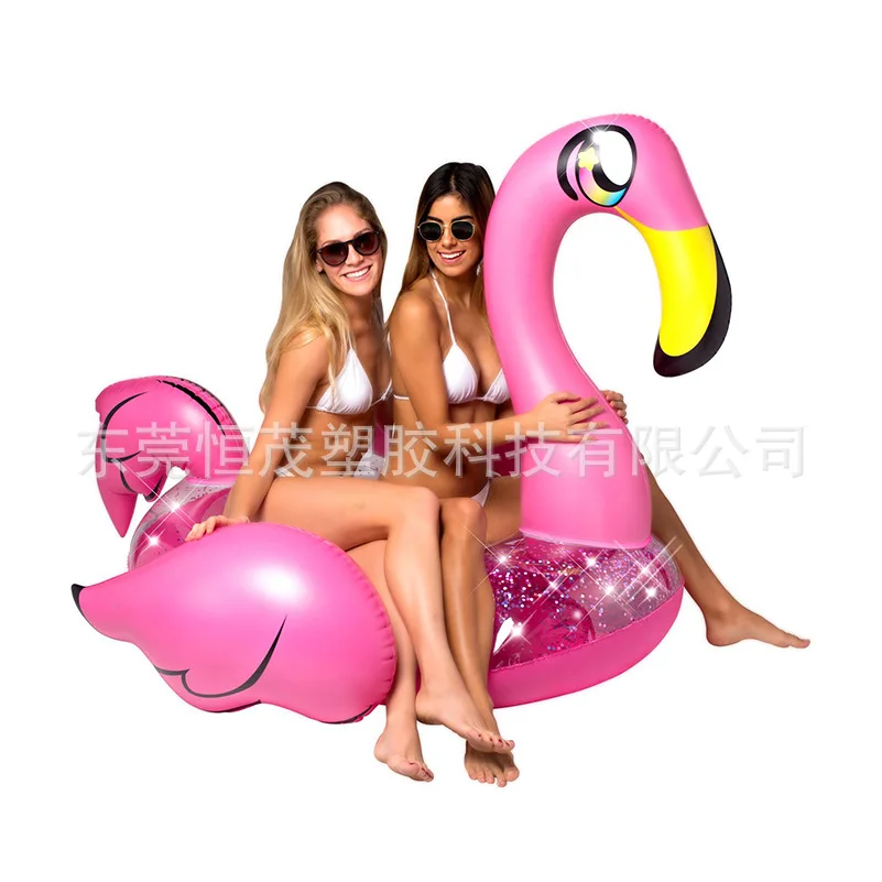 

Transparent Sequin Unicorn Riding Sequin Flamingo Riding PVC Inflatable Sequin Unicorn Swim Ring