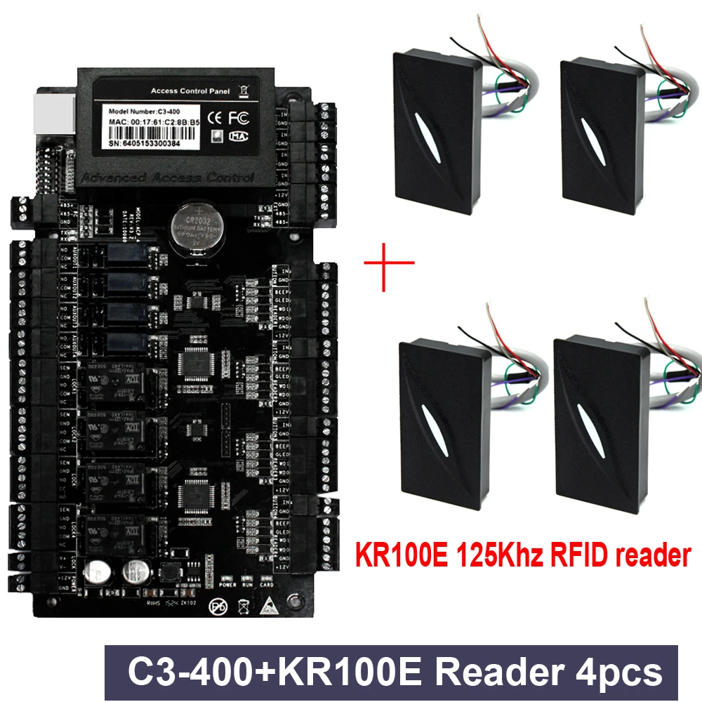 KR100E C3 400 kit IP based Door Access Control Panel TCP/IP RS485