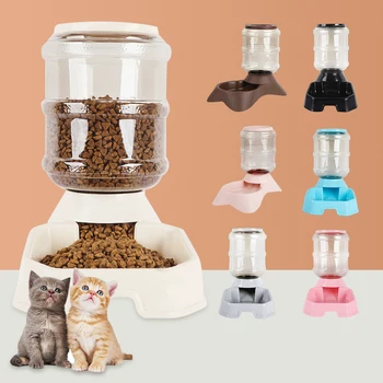 

3.8L Pet Automatic Feeder Cat Drinker Dog Bowl Water Dispenser Feeding Food Storage Bucket Container Puppy Bottle Pets Supplies