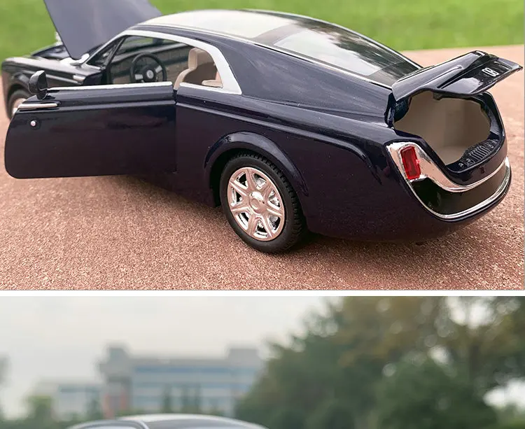 1:24 Rolls Royce Phantom металлические игрушечные колеса, имитационный звуковой светильник, вытяжной задний светильник, коллекция детских подарков, литая под давлением модель автомобиля