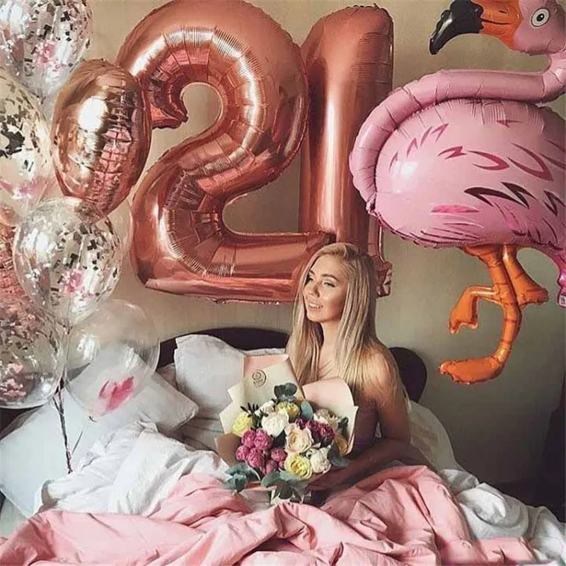 1 шт. 40 дюймов черные розовые золотые шары из фольги в виде цифр Babyshower и