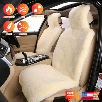 Genuine Long Wool Car Seat Pad Sheepskin Cover Warm Cover Protect Wool Pads