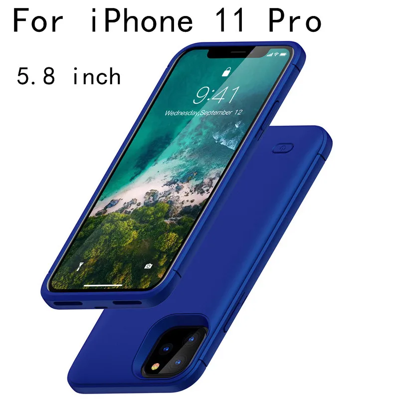 Чехол для зарядного устройства для iPhone 11 Pro, аккумулятор max, чехол для зарядного устройства, чехол для iPhone 11, тонкий внешний аккумулятор - Цвет: i11 Pro-Blue