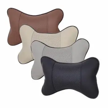 

1pcs Universal Car Neck Pillows PVC Leather Breathable Mesh Auto Car Neck Rest Headrest Cushion Pillow Car Interior Accessories