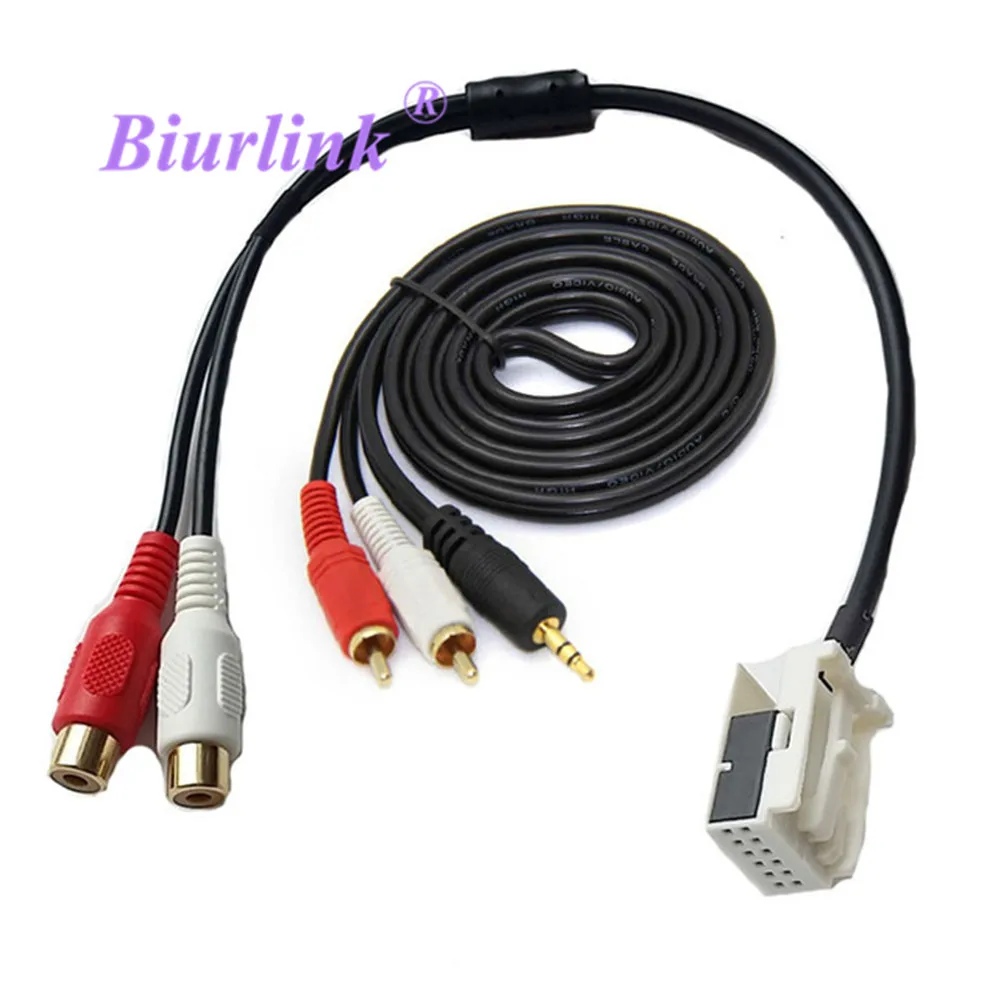 Biurlink автомобильный стерео аудио 2RCA кабель адаптер для BMW E60 E63 E64 E65 E66 E81 E82 E87 E88 E70 E90