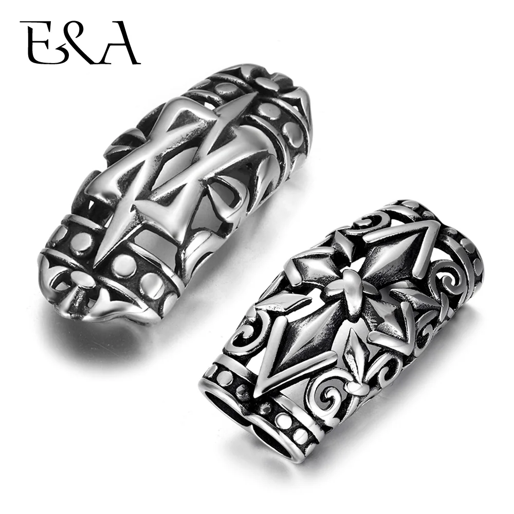 Edelstahl Slider Bead Doubel Loch 5mm Pfeile Slide Charms Fit Runde Leder Seil DIY Männer Schmuck Machen Liefert