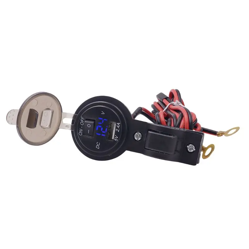 Водонепроницаемый 12V 24V мотоцикл Руль USB кабель для мобильного телефона для Зарядное устройство гнездо адаптер для мотоцикла Мощность розетка с переключатель вольтметра