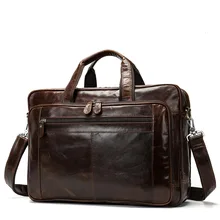 Мужской портфель 15,6 дюймов для ноутбука, натуральная кожа, мужская сумка, большая дорожная деловая сумка для компьютера Macbook Pro lenovo Dell Matebook