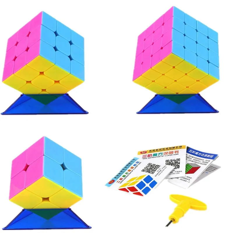 YongJun YJ 2x2x2 3x3x3 4x4x4 5x5x5 Набор Профессиональный Многоцветный магический куб костюм ультра-Гладкий скоростной Головоломка Куб детские игрушки подарок