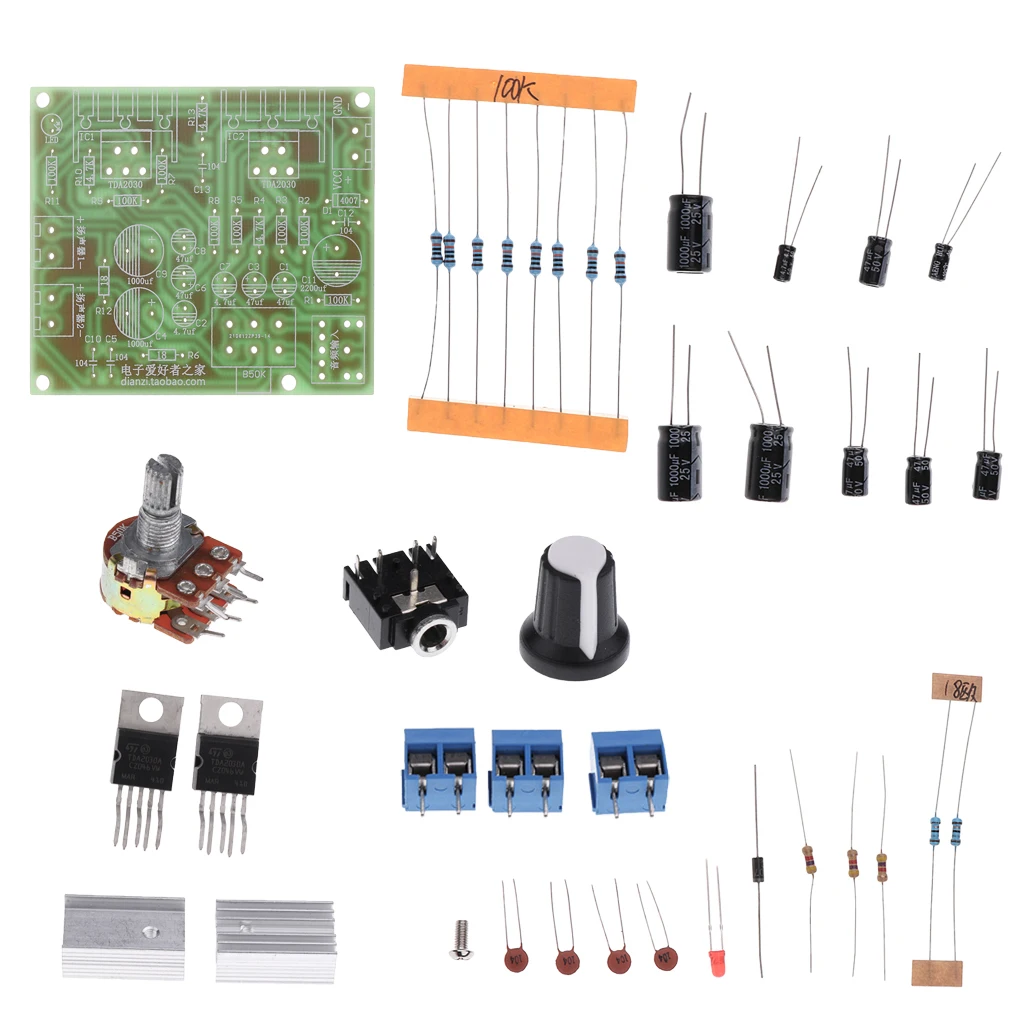 TDA2030A DC12V Amplifier Board 15W+15W Dual-channel Track Stereo Module Kit