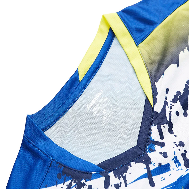 Kawasaki рубашка для бадминтона дышащая для мужчин быстросохнущая Теннисный корт с коротким рукавом футболки Мужская спортивная одежда ST-S1126