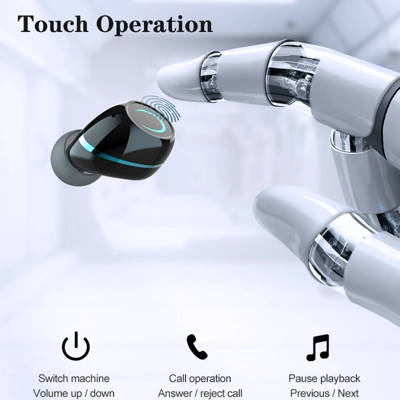 Bluetooth 5.1 Wireless Earphone Touch Control Wireless Headphons Sports Waterproof Earbuds Headset With LED Display Charging Box