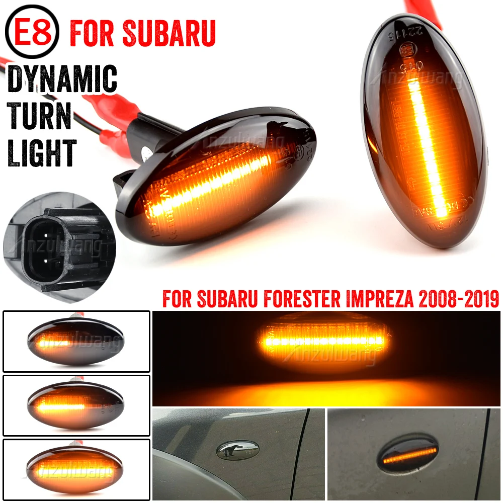 

Sequential Flashing Lamp Dynamic Blinker LED Turn Signal Side Marker Light For Subaru Forester Impreza Wrx Sti 2008-2019