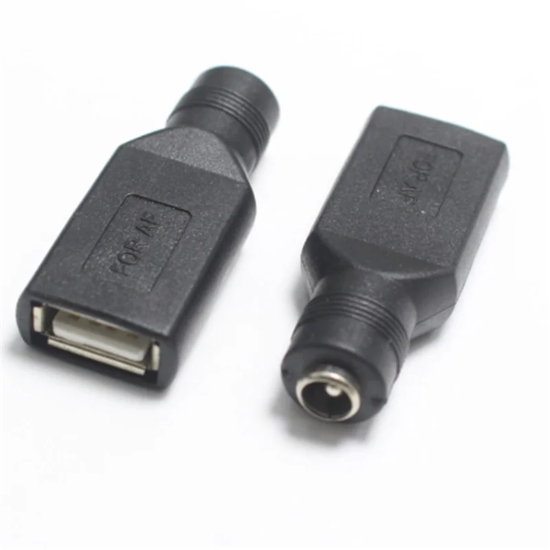 5PCS Computer Mini USB Plug Interface To DC5.5 X 2.1 Plug Adapter Connection USB 