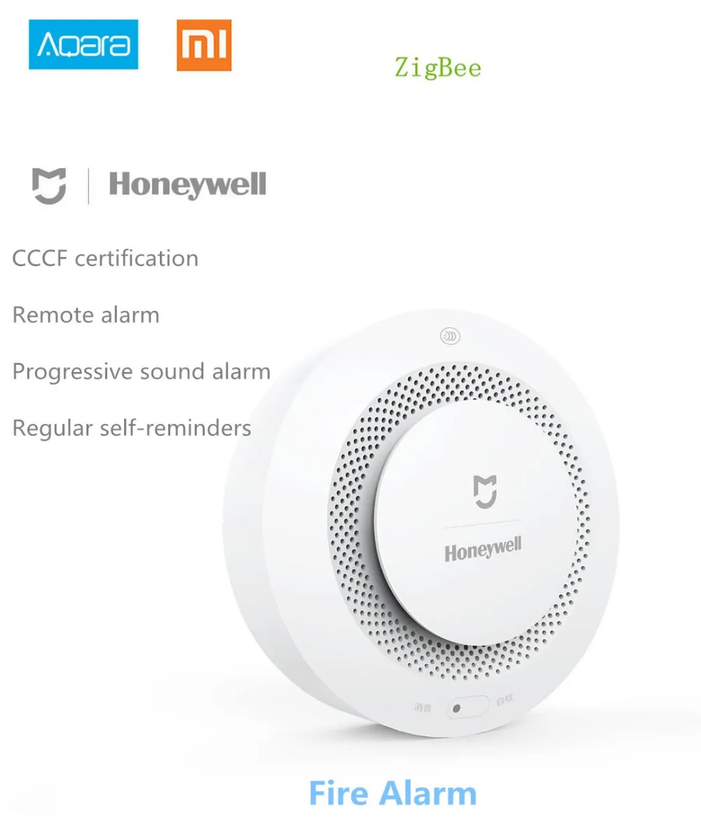 Xiaomi Mijia Honeywell детектор пожарной сигнализации Zigbee пульт дистанционного управления звуковая визуальная сигнализация заметка Дистанционная сигнализация работа через приложение Mihome