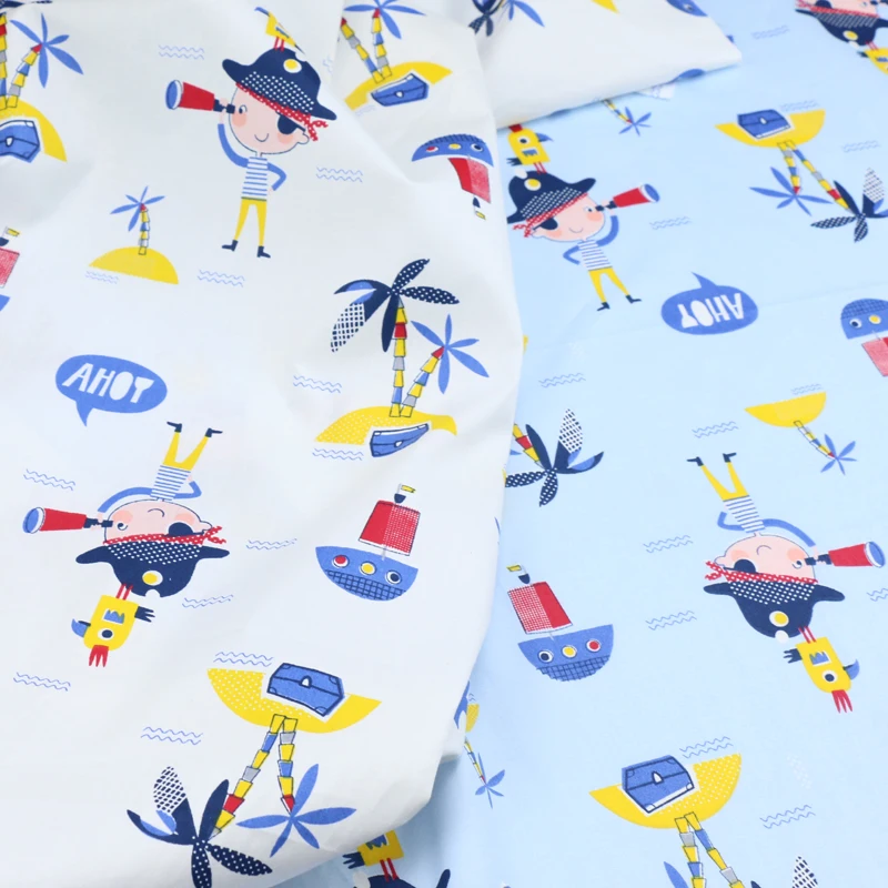 160 см* 50 см синий морской пират мальчик детская хлопковая ткань детское постельное белье стеганая одежда для малышей декоративная ткань швейная ткань