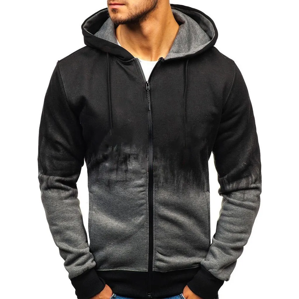 

Men Splicing Tie Dyeing Pullover Coats Long Sleeve Hooded Sweatshirt Tops Blouse Autumn Winter Size Leisure Work clothes