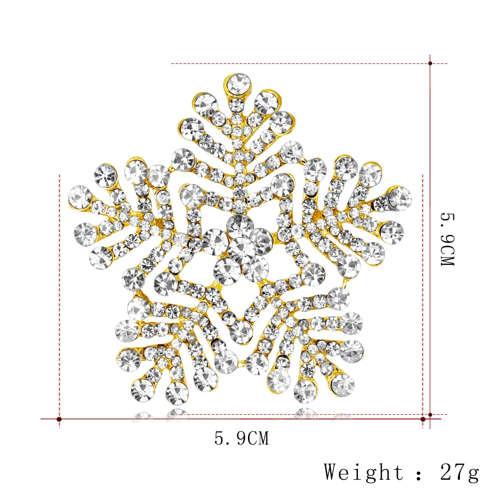 1 шт. модная Хрустальная Рождественская серебряная брошь "Снежинка" Стразы женские броши Mujer шарф зажим хиджаб для девочки аксессуары