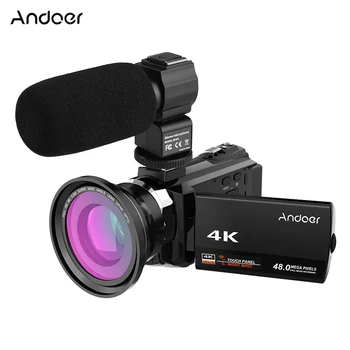 

Andoer 4K 1080P 48MP WiFi Digital Video Camera Camcorder Recorder with 0.39X Wide Angle Macro Lens 3" Capacitive Touchscreen