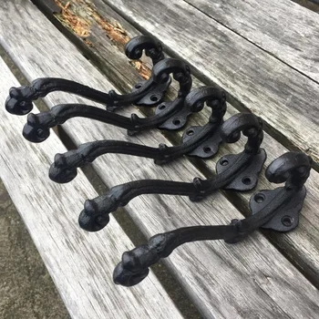 

Vintage Style Cast Iron Wall Coat Hooks Hat Hook Hall Tree 5 1/3 TP899