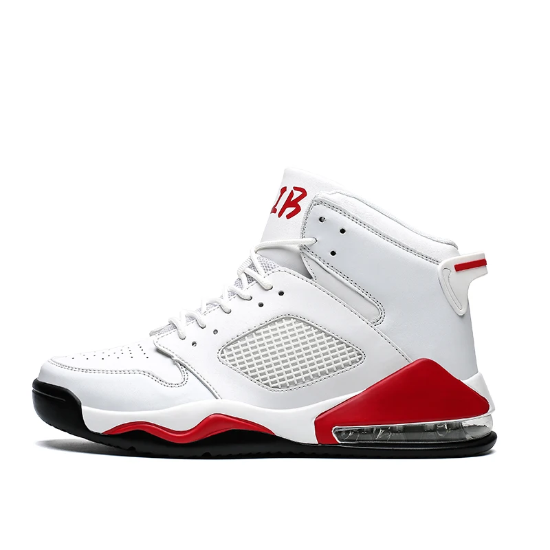Мужская баскетбольная обувь с высоким берцем Jordan; обувь в стиле ретро; Мужская Спортивная обувь на воздушной подушке со шнуровкой; баскетбольные ботильоны; мужские кроссовки; спортивная обувь - Цвет: 003 white