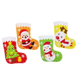 Рождественский праздник DIY чулки рождественские Висячие Сумки красные носки ручной работы украшения игрушки