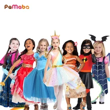 PaMaBa фантазия девушки единорог с юбкой-пачкой, платье кроя принцесса, Рапунцель, карнавальный костюм супергероя костюмы на год для Vampirna Косплэй праздничная одежда Рождественский подарок