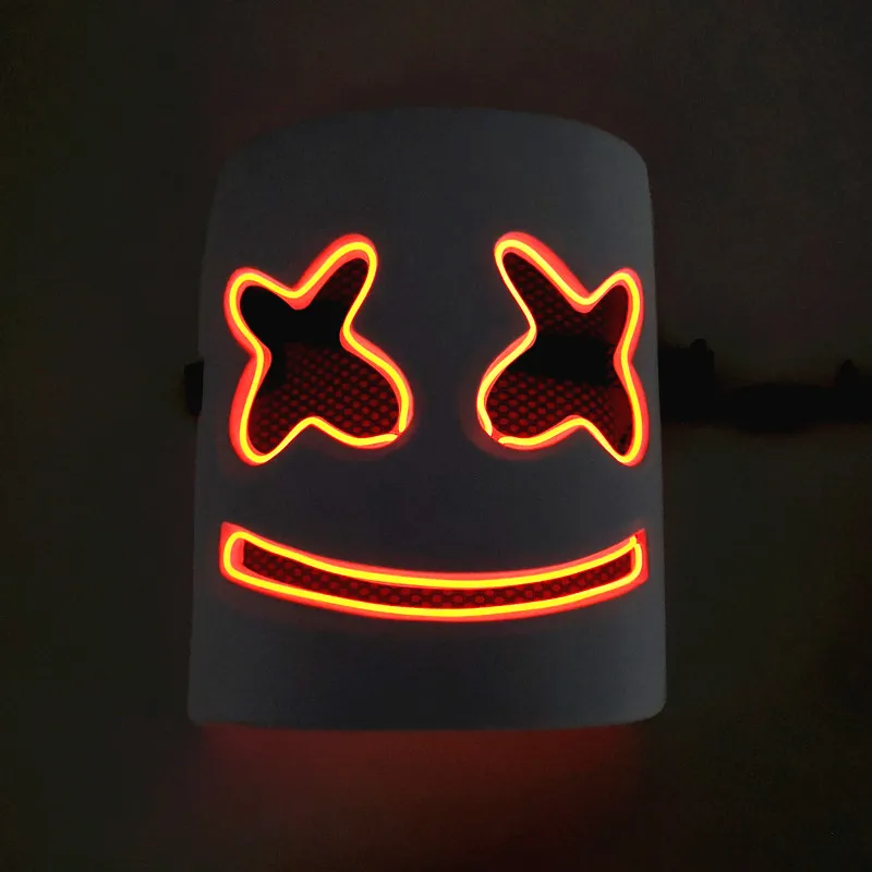 Красный Украшение «сделай сам» DJ EL провода шлем с led подсветкой маска для косплея на Хеллоуин маска полный уход за кожей лица Косплэй опора для Хэллоуина бара маски ночного света - Испускаемый цвет: Красный