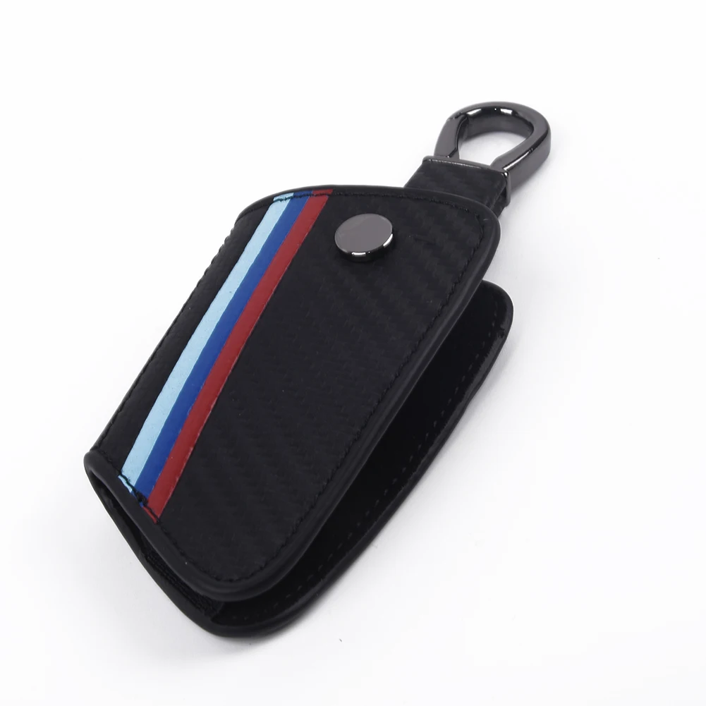 

FOB Key Case Cover Carbon Leather Car Accessories For BMW X1 X5 X6 5 7 Series