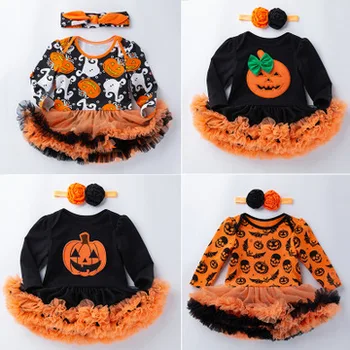 

Newborn Baby Girl Clothes My First Halloween Costumes Clothing Infant Toddler Baby Girl's Outfits New born Pumpkin Romper Sets
