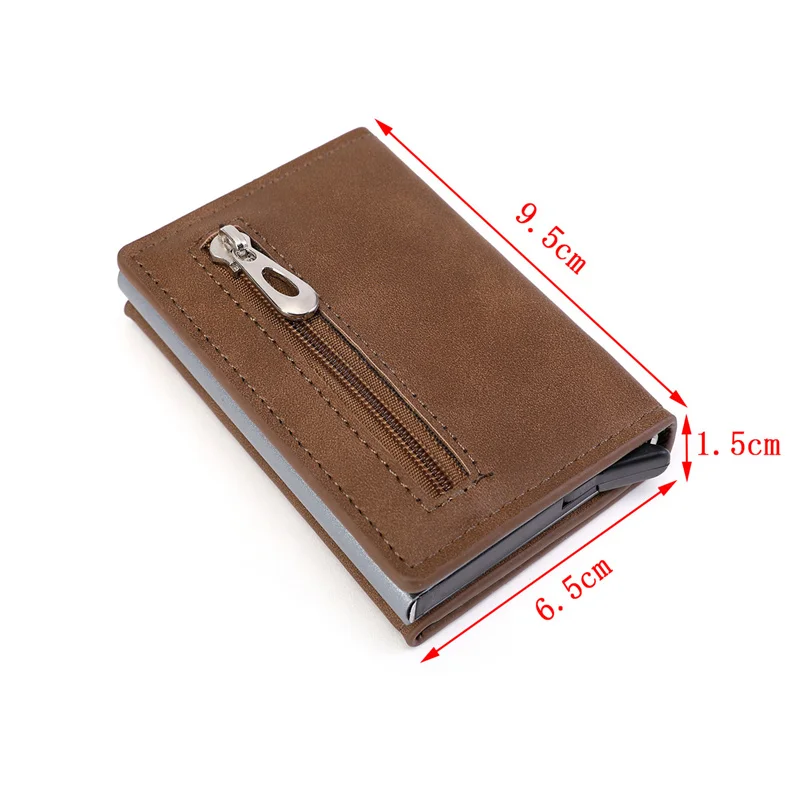 2021 New Men's Leather Wallet Rfid Anti-magnetic Short Credit Card Holder Wallet With Organizer Coin Pocket & Money Clips