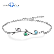 Индивидуальные 3 камни по месяцу рождения Браслеты для женщин филиал браслеты персонализированные подарок Свадебные ювелирные изделия(JewelOra BA102559