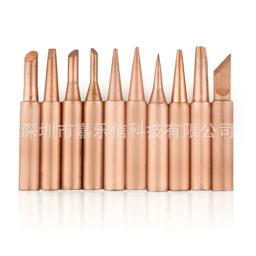 

10 Pieces Fine Copper Iron Head Kit 900M-T Series Lead-Free Welding Head Welding Rework Tool Combination Models of Foreign Trade