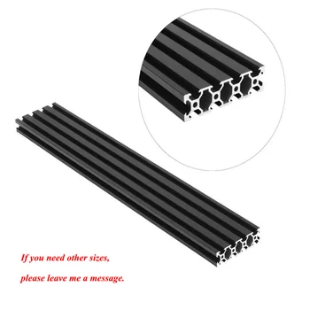 

1PC BLACK 2080 V-Slot European Standard Anodized Aluminum Profile Extrusion 100-800mm Length Linear Rail for CNC 3D Printer