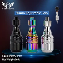 UPTATSUPPLY 1 шт. Татуировка ручка татуировка Картридж ручка держатель для тату машины 316 шарик из нержавеющей стали отрегулировать тату трубка 30 мм