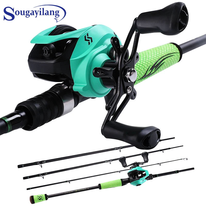 

Sougayilang 2.1M 2.4M Fishing Rod and 12+1BB Casting Reel Combo Saltwater Carp Wheel Carbon Pole Sets Fishing Tackle