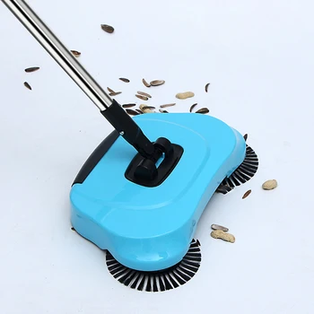 

Push Type Hand Push Sweeper Stainless Steel Sweeping Machine Magic Broom Dustpan for Easily Portable Cleaning Elements