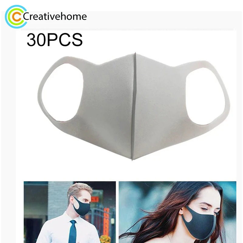 

30 PCS Dust-proof Face Mask Breathable Windproof Fog-proof Grey Mask