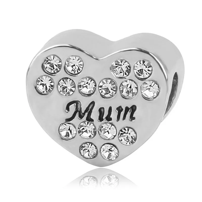 P1498 New Fit Original Pandora Bracelet Mom Dad Girl Boy Charm Zinc Alloy Beads Women Fashion Jewelry DIY Making Gifts for Women - Цвет: P1498