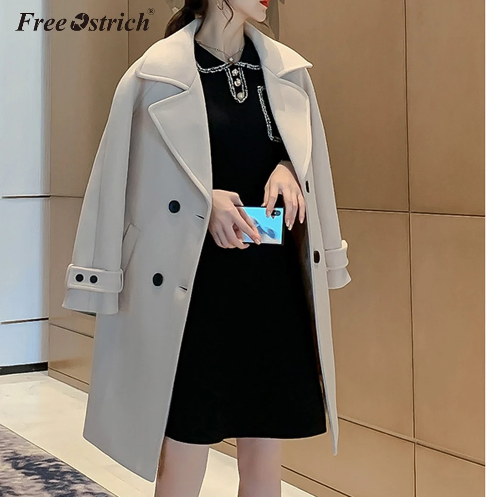 Страусиная Casaco Feminino женское осеннее зимнее шерстяное длинное пальто Cassic женская верхняя одежда Manteau Femme N30