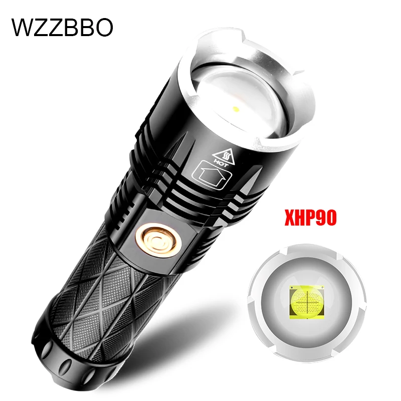 

XHP90 LED flashlight olight tactical flashlight rechargeable lantern torch lighter 18650 battery self defense hunting camping