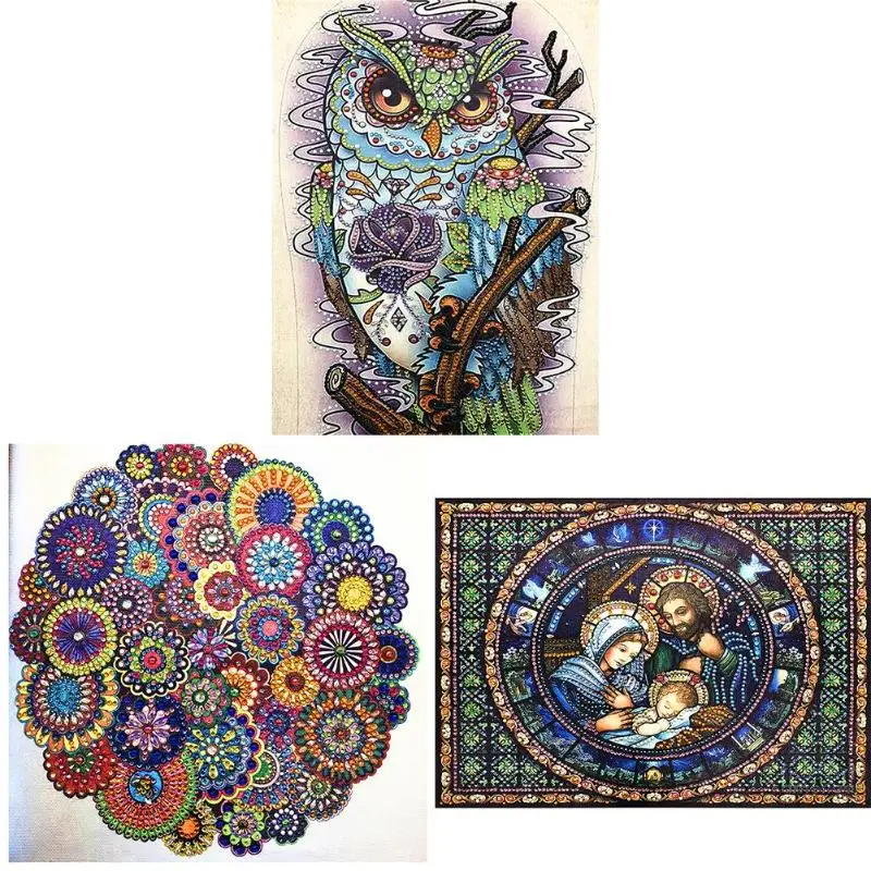 

5D DIY Special shaped Diamond Painting Cross Stitch Owl Flower Cross Stich Craft Embroidery Mosaic Kit Wall Painting
