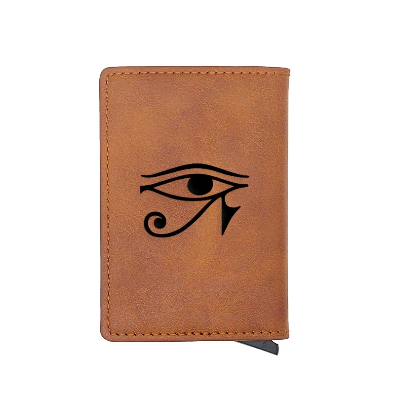 

Classic Vintage The Eye of Horus Design Card Holder Wallets Men Women Rfid Leather Short Purse Slim Mini Wallet Small Money Bag