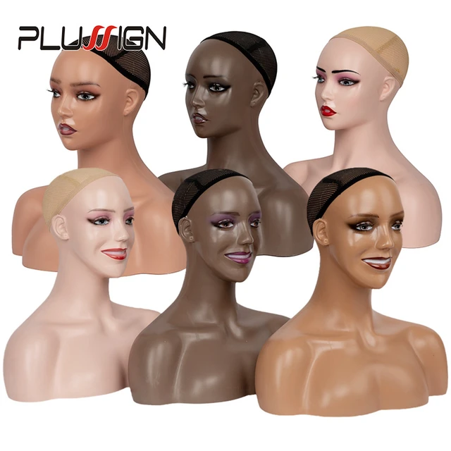 Alileader 3 Colors Skin Mannequin Head With Shoulders For Wigs Hat Glasses  Jewelry Display Female Mannequin Head For Wig Display