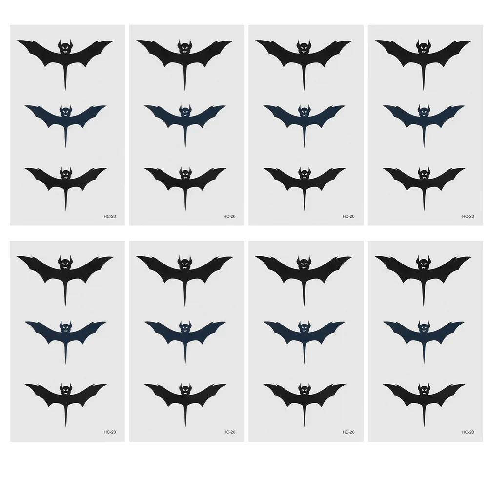 

30pcs Halloween Tattoos Stickers Useful Practical Safe Body Decals Home Adornment Terrible Tattoos Bat Themed Tattoos for Men Wo