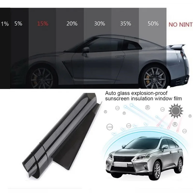 

Black Auto Car Home Window Glass Building Tinting Film Roll Side Window Solar UV Protection Sticker Curtain More size