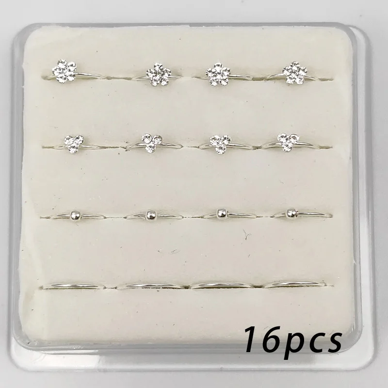 16 шт./упак. кольцо для носа из стерлингового серебра 925 пробы 22 г Huggie Cartilage tragus helix septum серьги-кольца