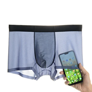 

Summer Ice Silk Seamless Men's Underwear Solid Color Breathable Mesh Underwear Transparent Sexy Boxer