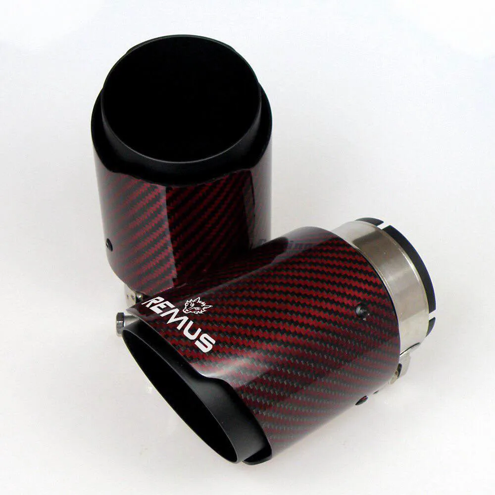 Universal Automobile Exhaust Pipe Muffler Glossy Carbon Fiber Stainless Steel Exhaust Tips Accessories